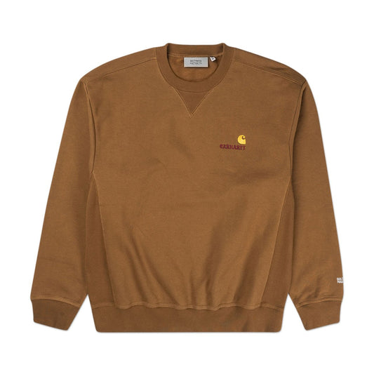 carhartt wip x wacko maria american script sweatshirt (brown) - i028250.0d9.00.03 - a.plus - Image - 1