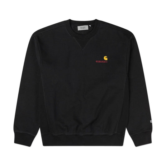 carhartt wip x wacko maria american script sweatshirt (black) - i028250.0d6.00.03 - a.plus - Image - 1