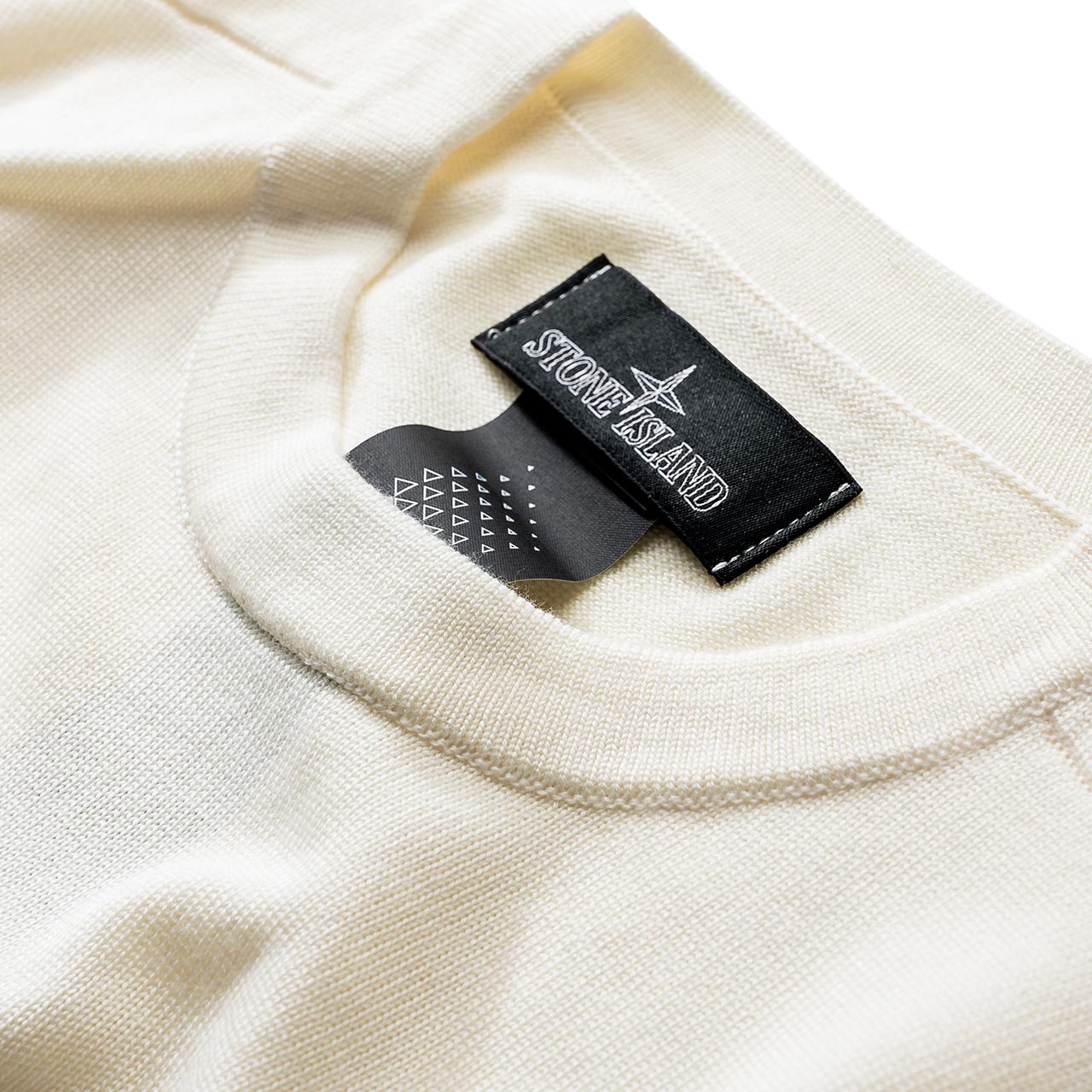 stone island shadow project wool silk mix crew knit (off white) - 7319505a4.v0099 - a.plus - Image - 3