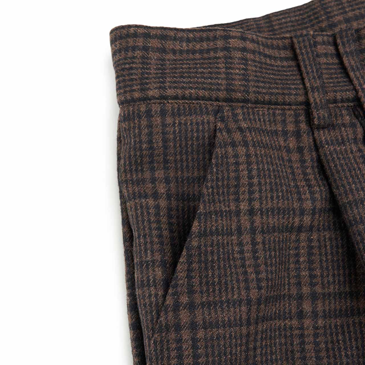 rassvet checked pleated trousers (brown)