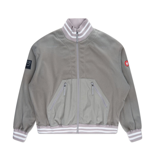 cav empt fleece zip up jacket (beige / white)