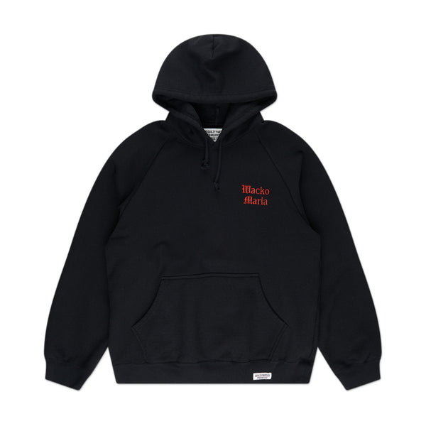 wacko maria washed heavyweight pullover hooded sweat type-1 (black)  22FW-WMC-SS06 - a.plus