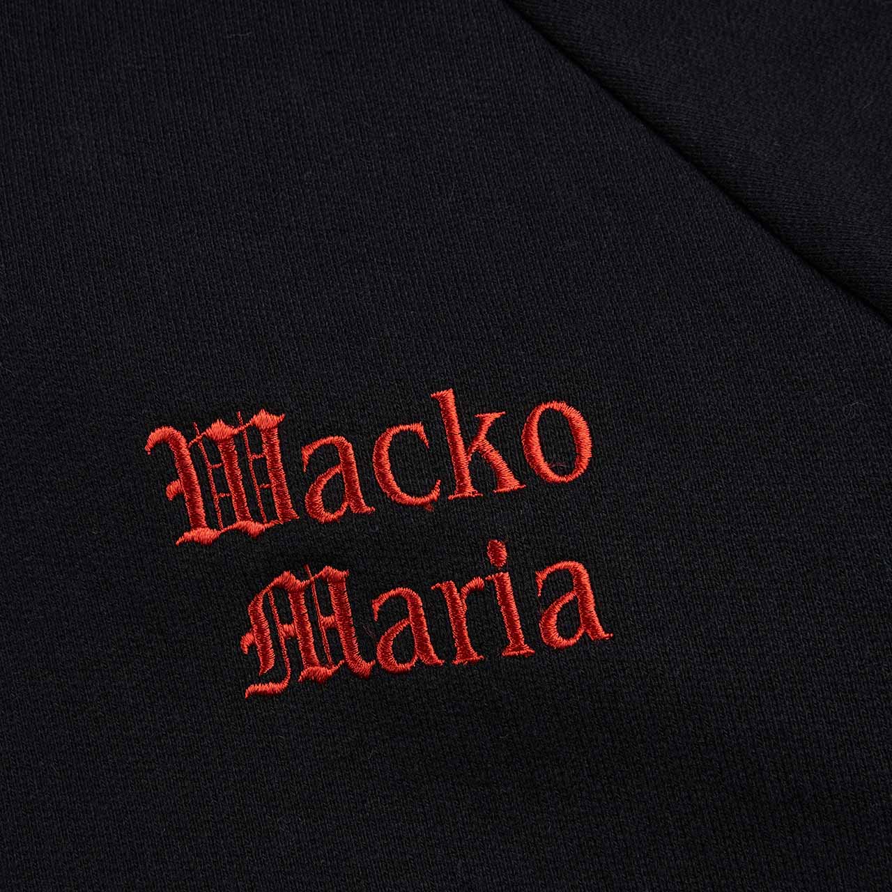 wacko maria washed heavyweight pullover hooded sweat type-1 (black