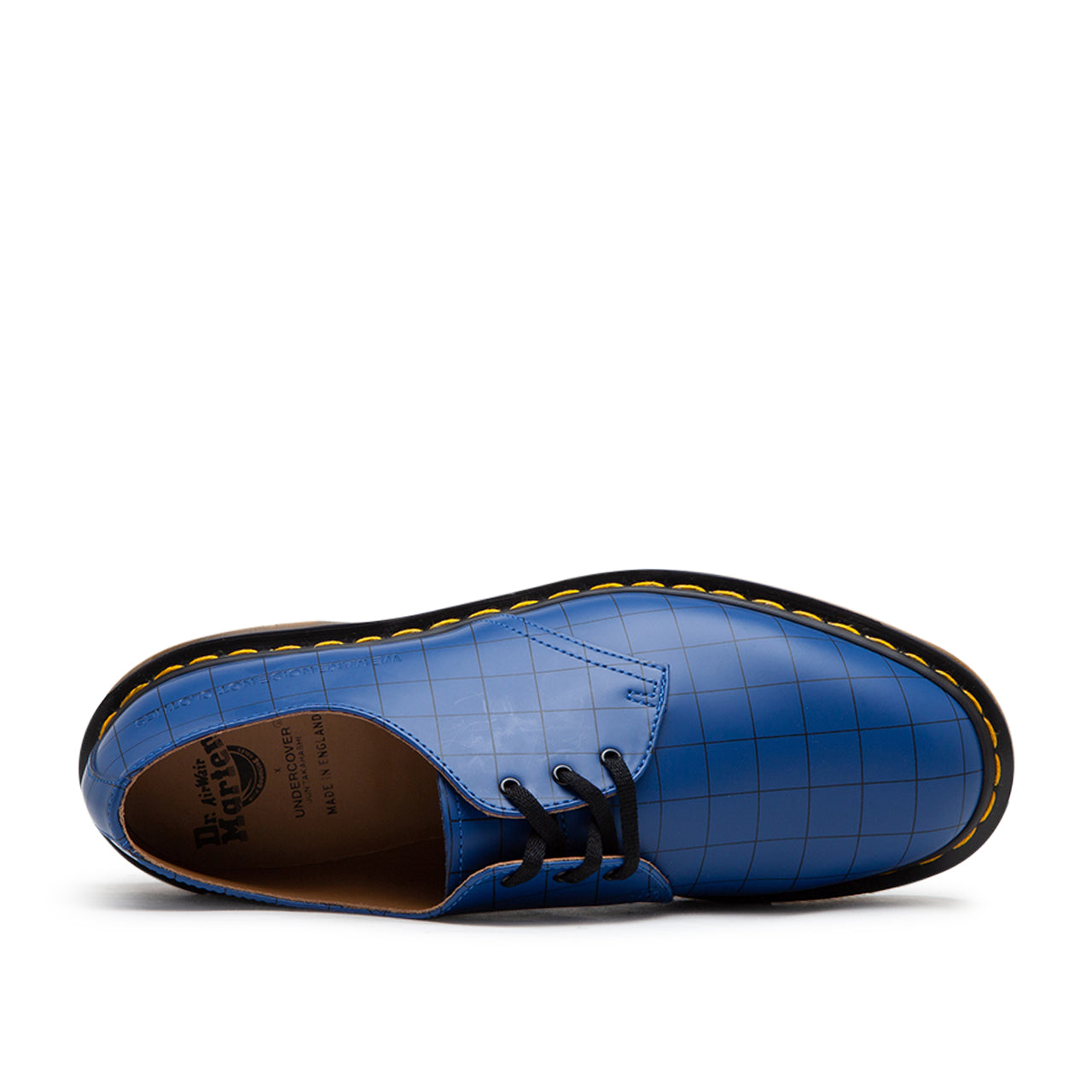 dr. martens x undercover 1461 check smooth (blue) 27999400 - a.plus