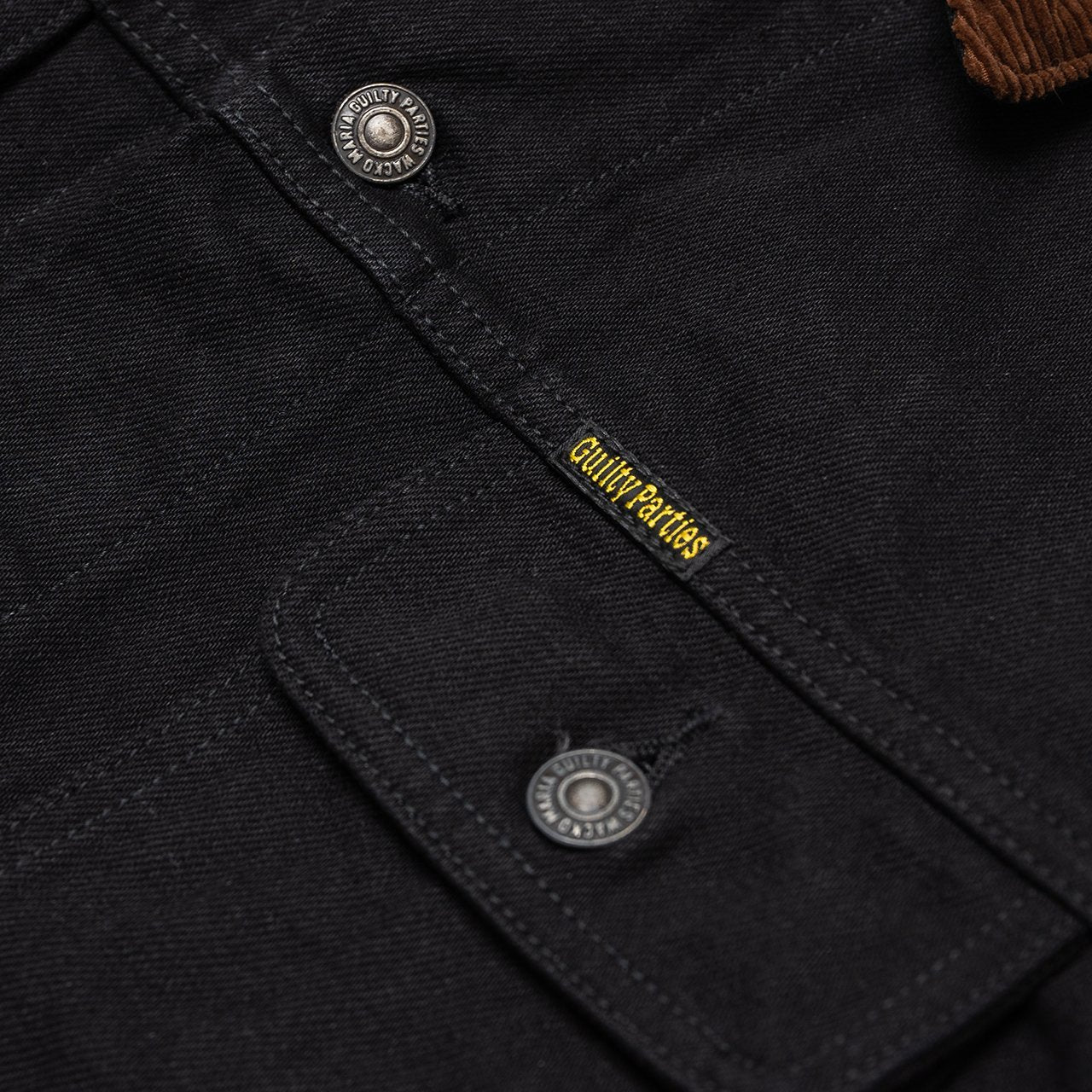 wacko maria wacko maria guilty parties denim trucker jacket (black)