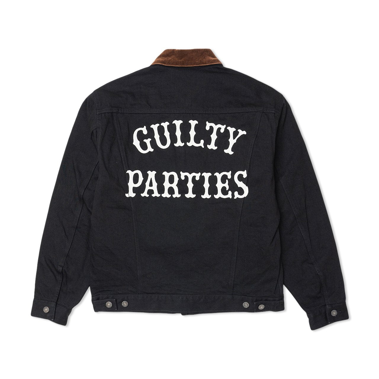 wacko maria wacko maria guilty parties denim trucker jacket (black)