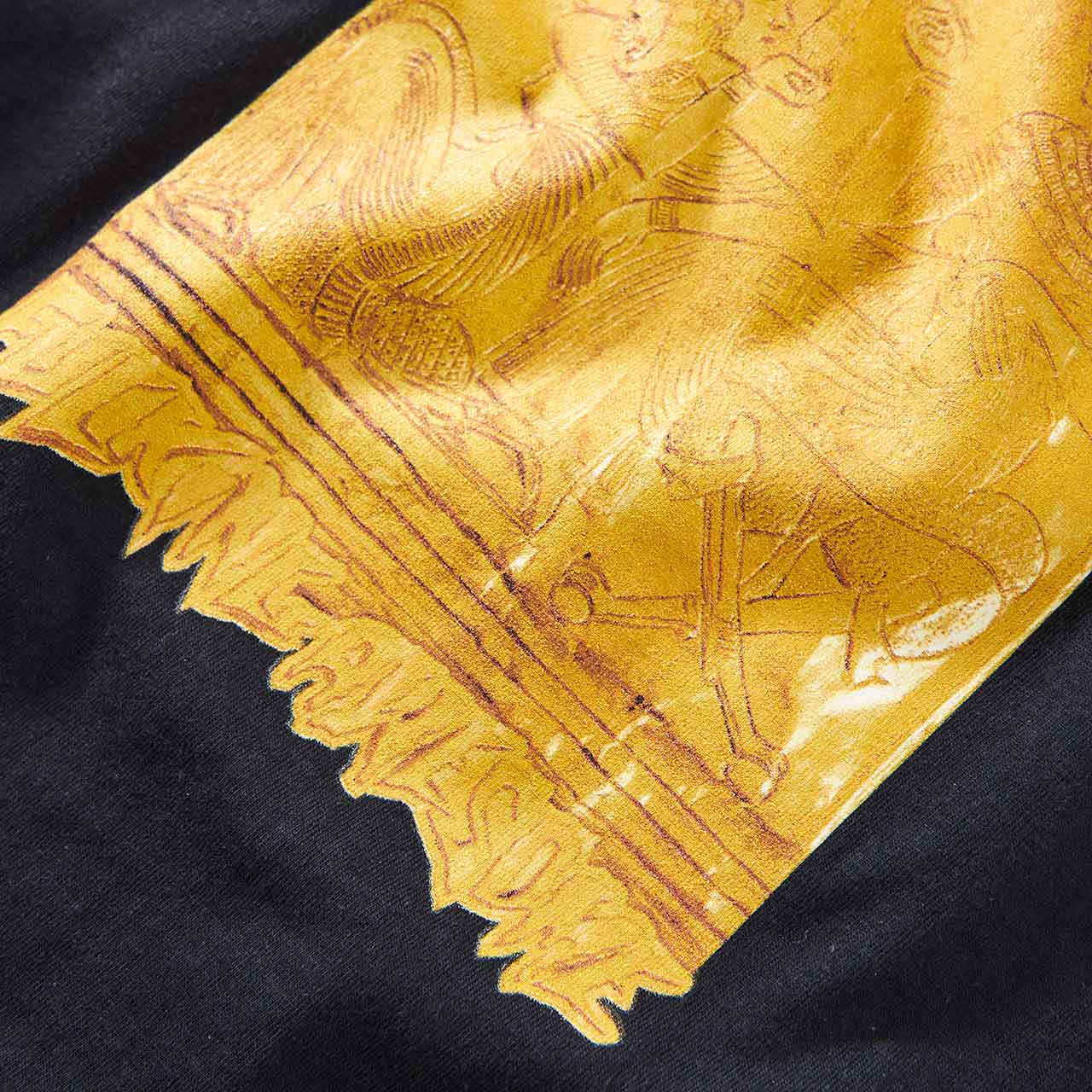 fucking awesome fucking awesome gold hieroglyphic t-shirt (black)