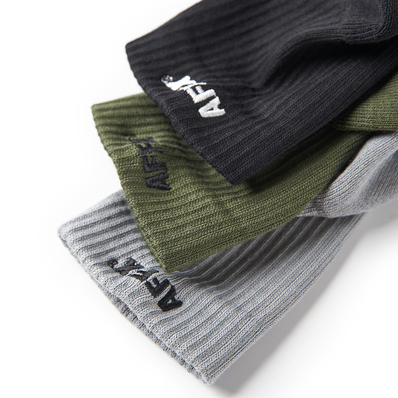 affix works affix works short rib sock 3 pack (black / grey / olive) SS21AC07SPONESIZE