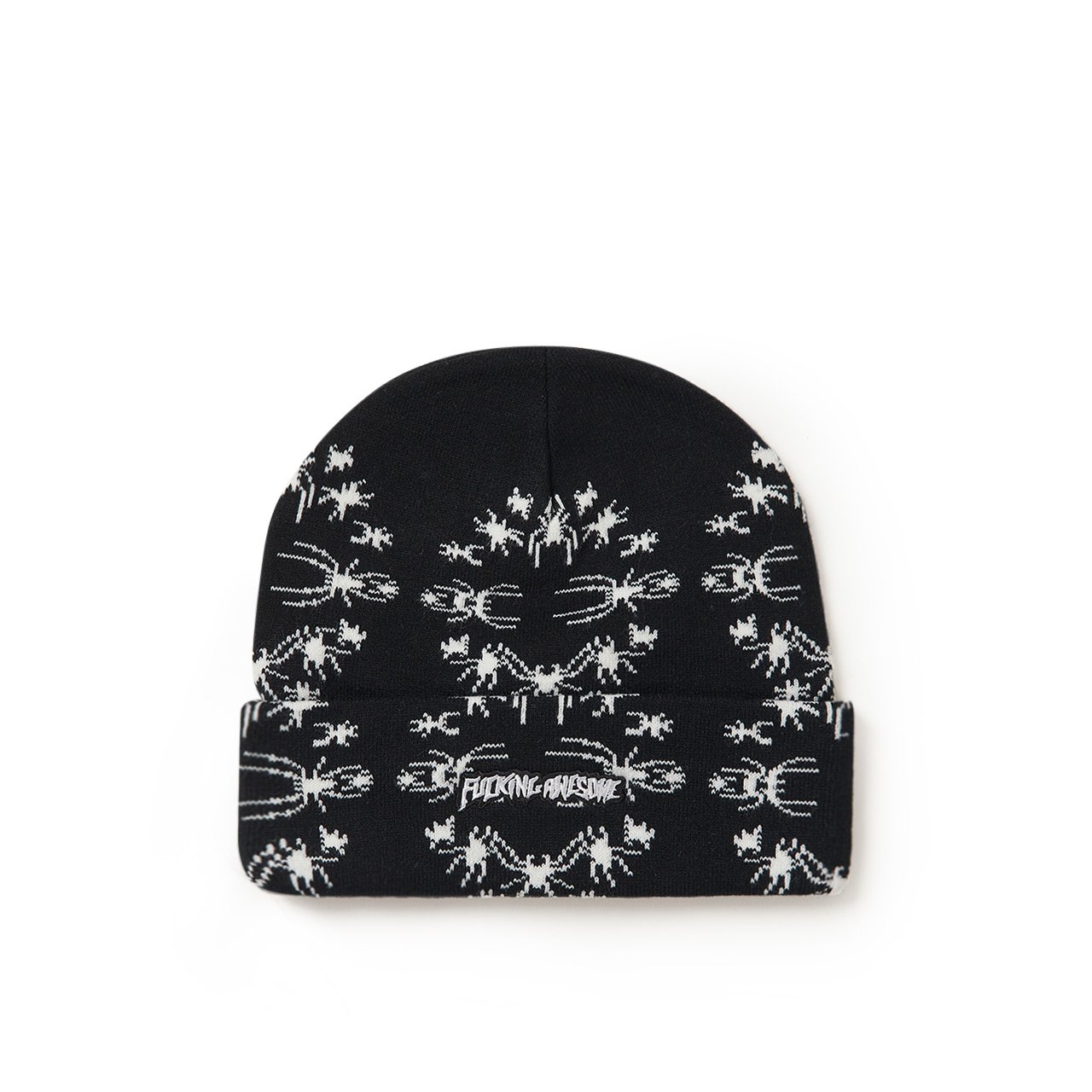 fucking awesome fucking awesome spider stamp cuff beanie (black) p708495-001SPONESIZE
