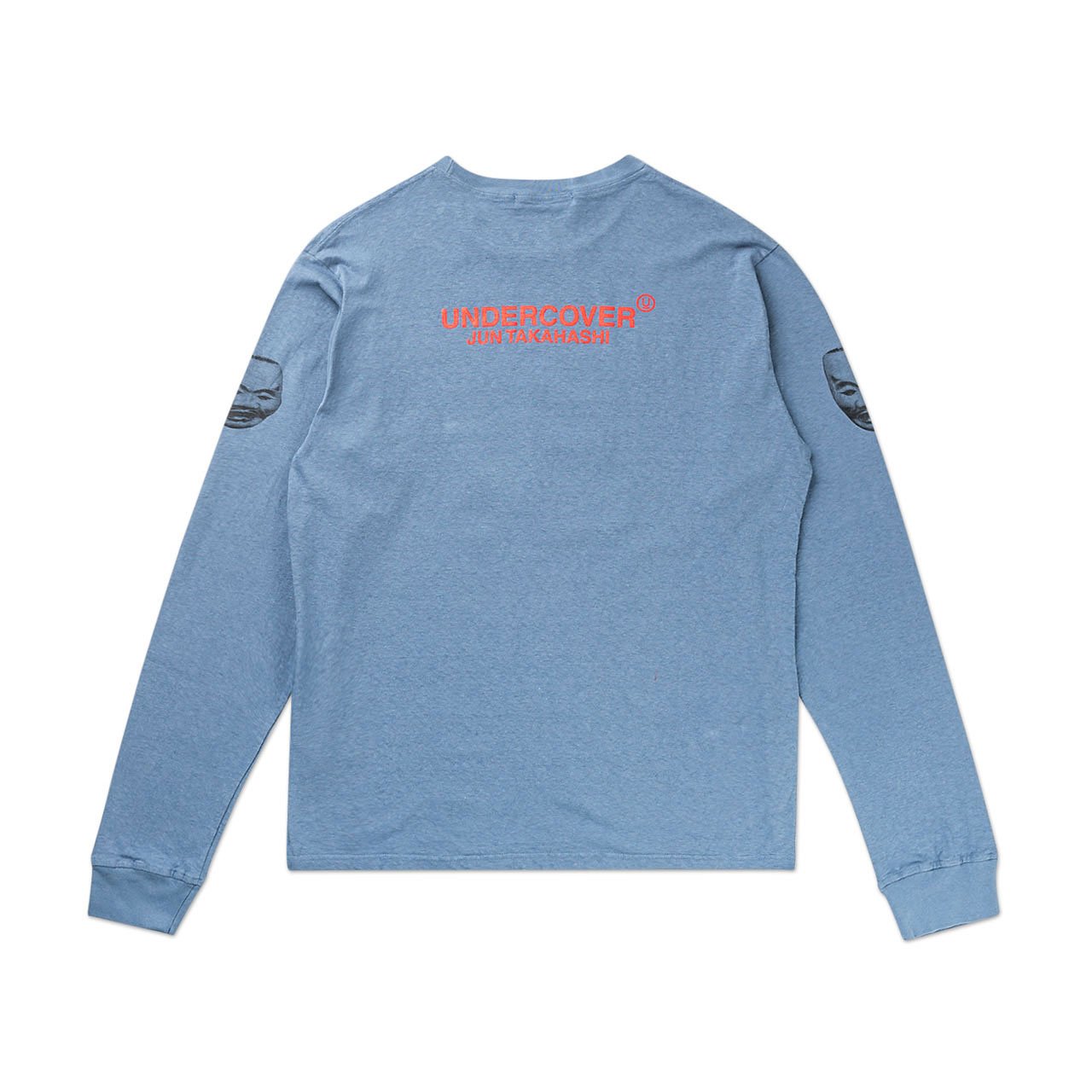undercover undercover samurai mask l/s t-shirt (grey blue)
