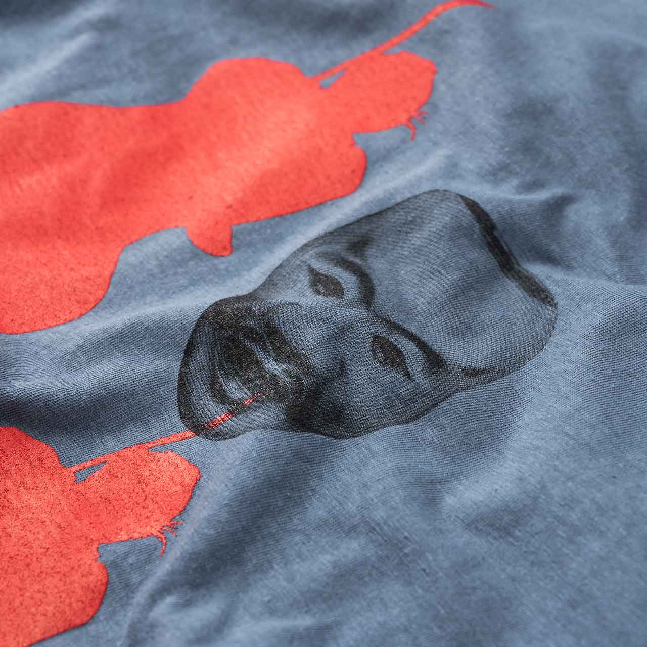 undercover undercover samurai mask l/s t-shirt (grey blue)