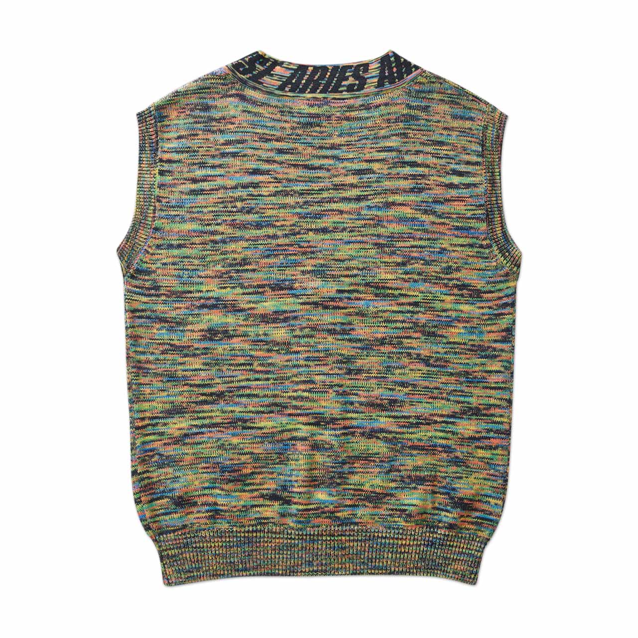 aries aries space dye sweater vest (black / multi)