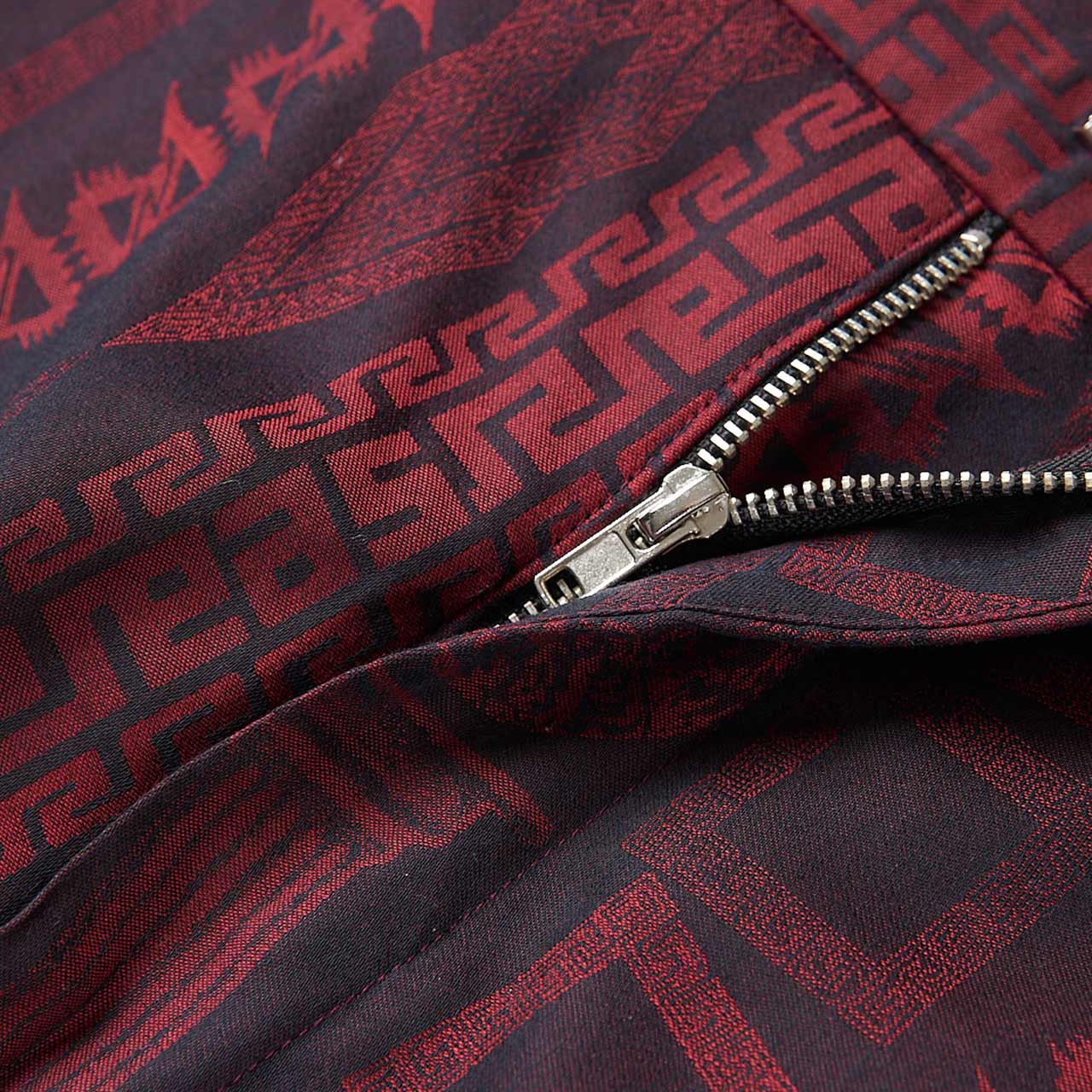 aries aries tailored column jacquard trouser (red)