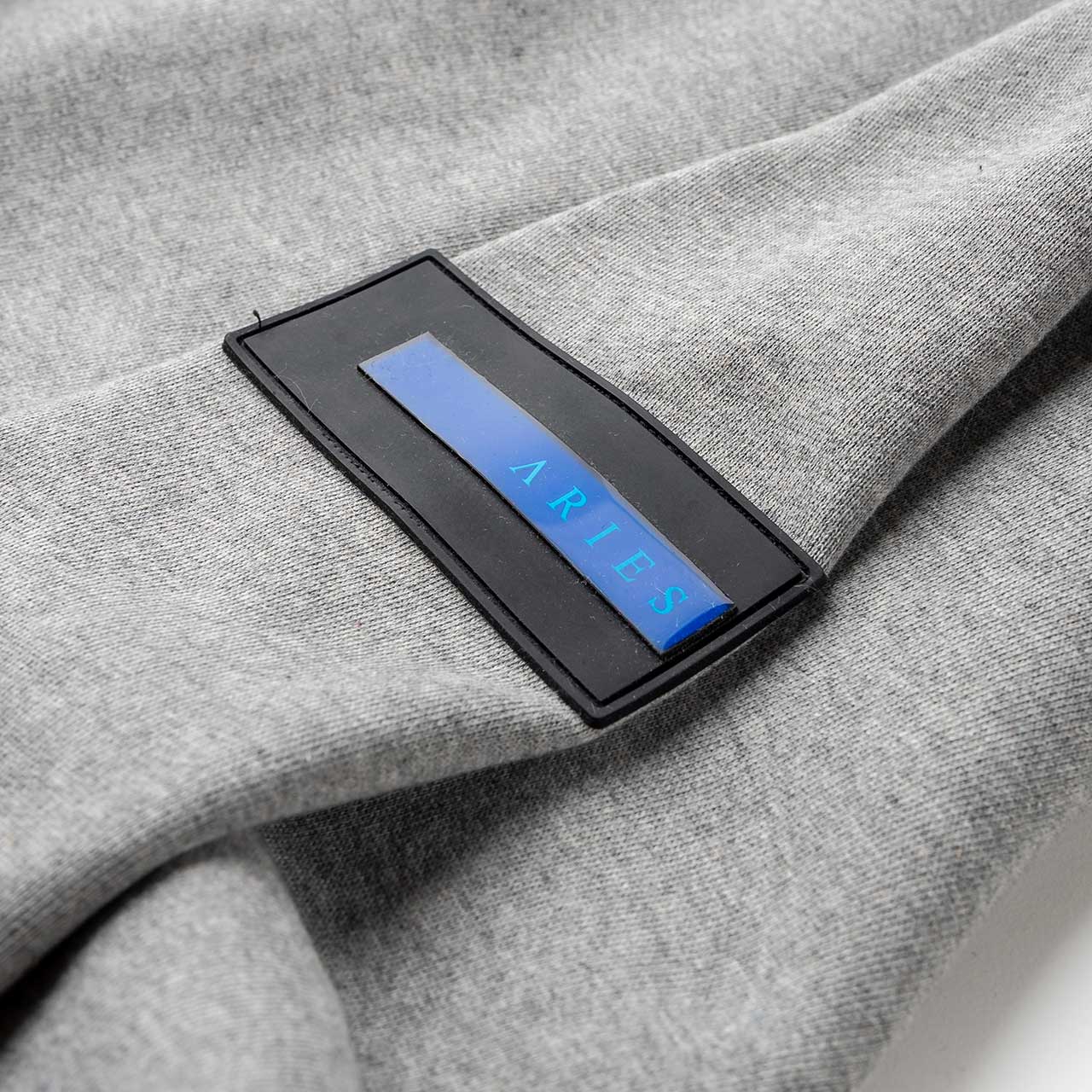 aries aries hybrid half zip hoodie (grey marl)