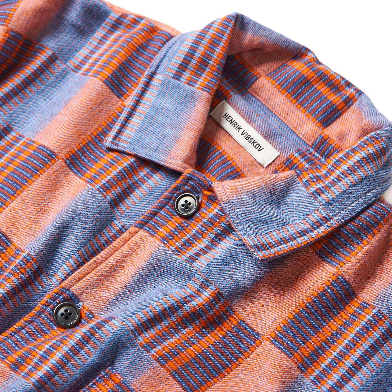 henrik vibskov henrik vibskov match box shirt (light blue / orange)