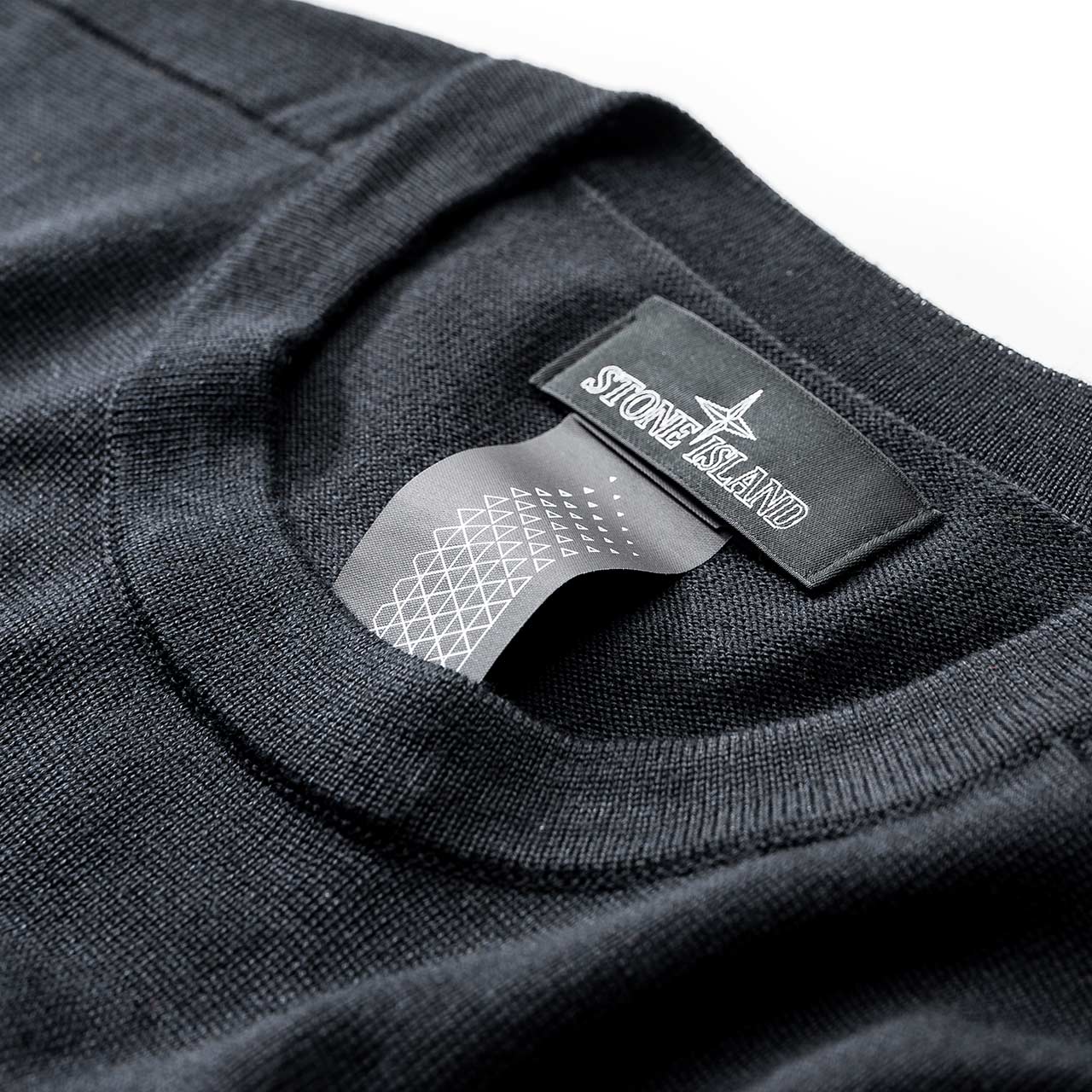 stone island shadow project stone island shadow project wool silk mix crew knit (black)