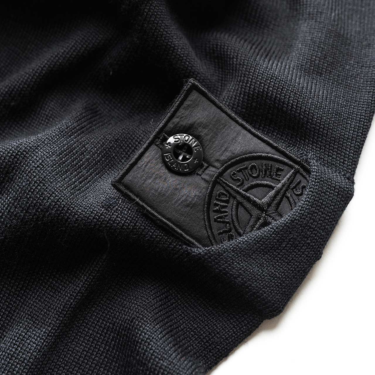 stone island shadow project stone island shadow project wool silk mix crew knit (black)