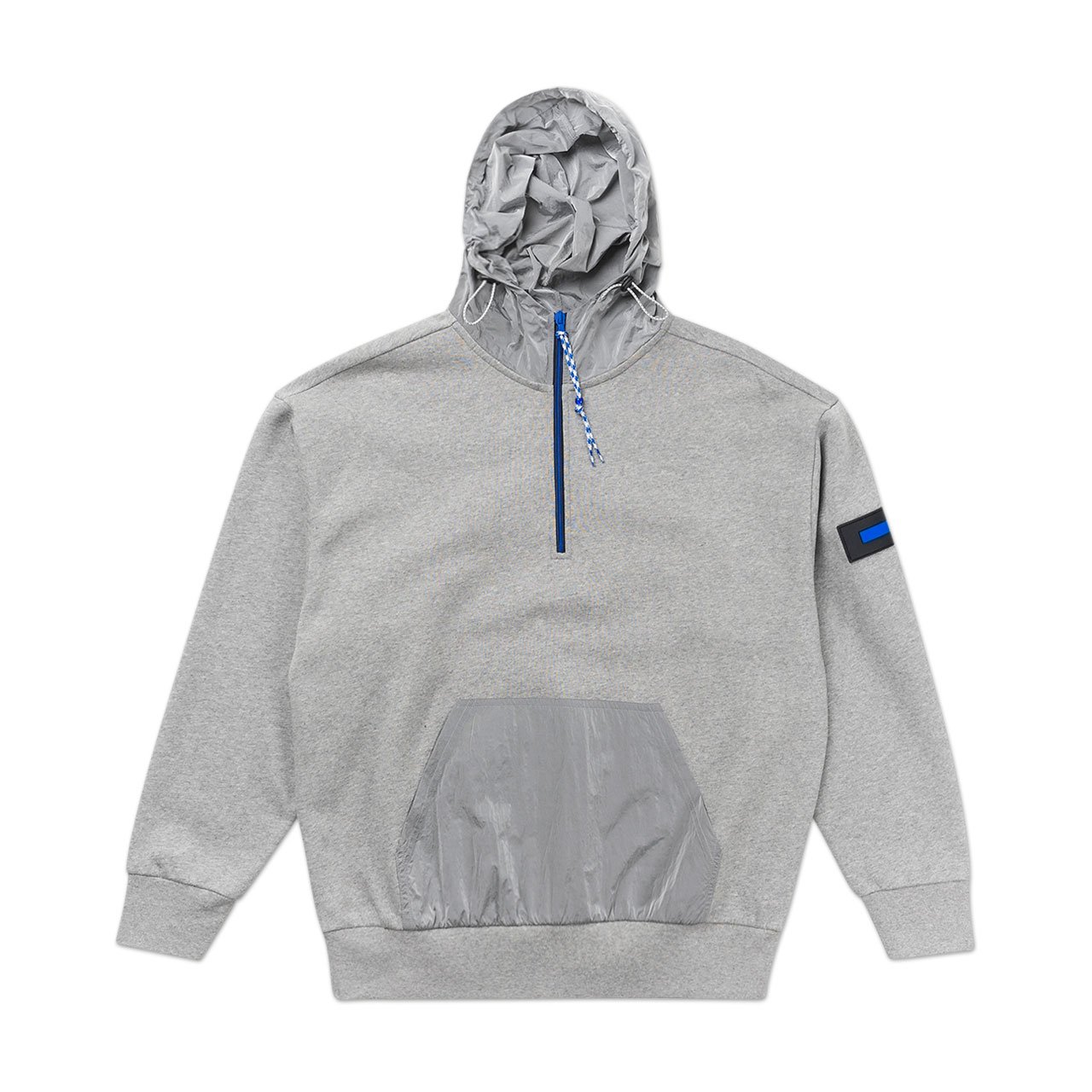 aries aries hybrid half zip hoodie (grey marl)