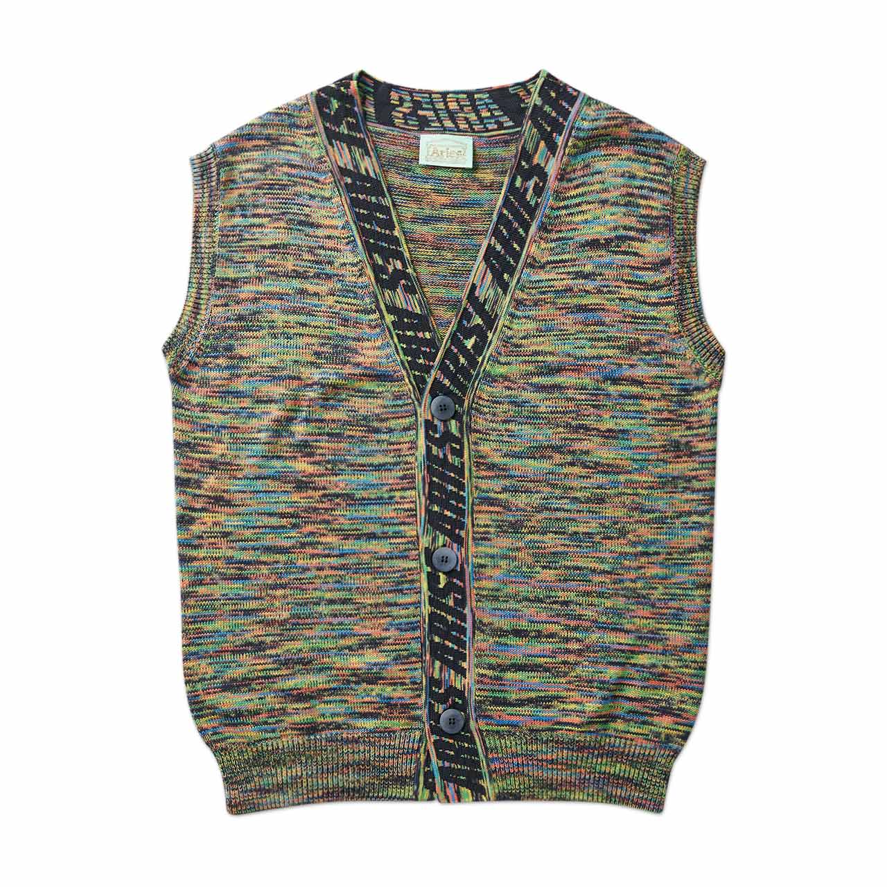 aries aries space dye sweater vest (black / multi)