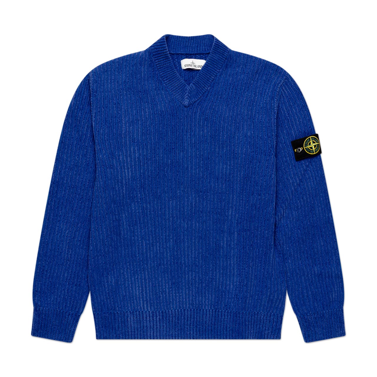 stone island stone island knitted v-neck sweater (blue)