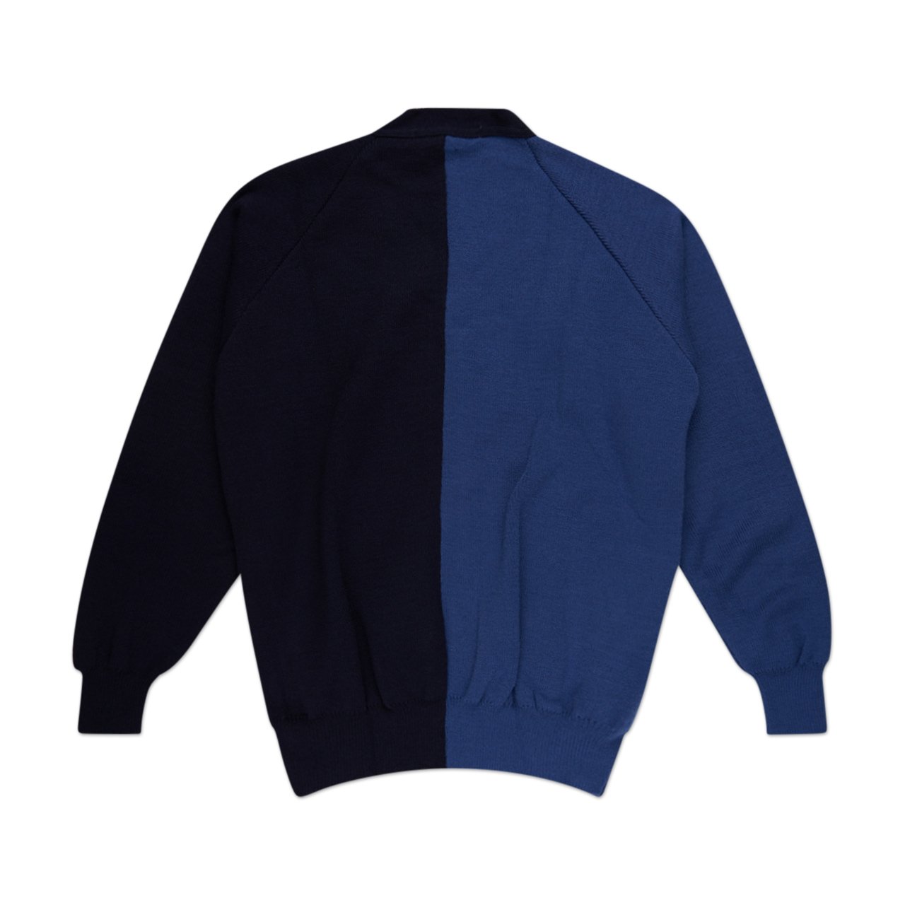 comme des garçons shirt comme des garçons shirt tonal split color cardigan (blue/dark blue)