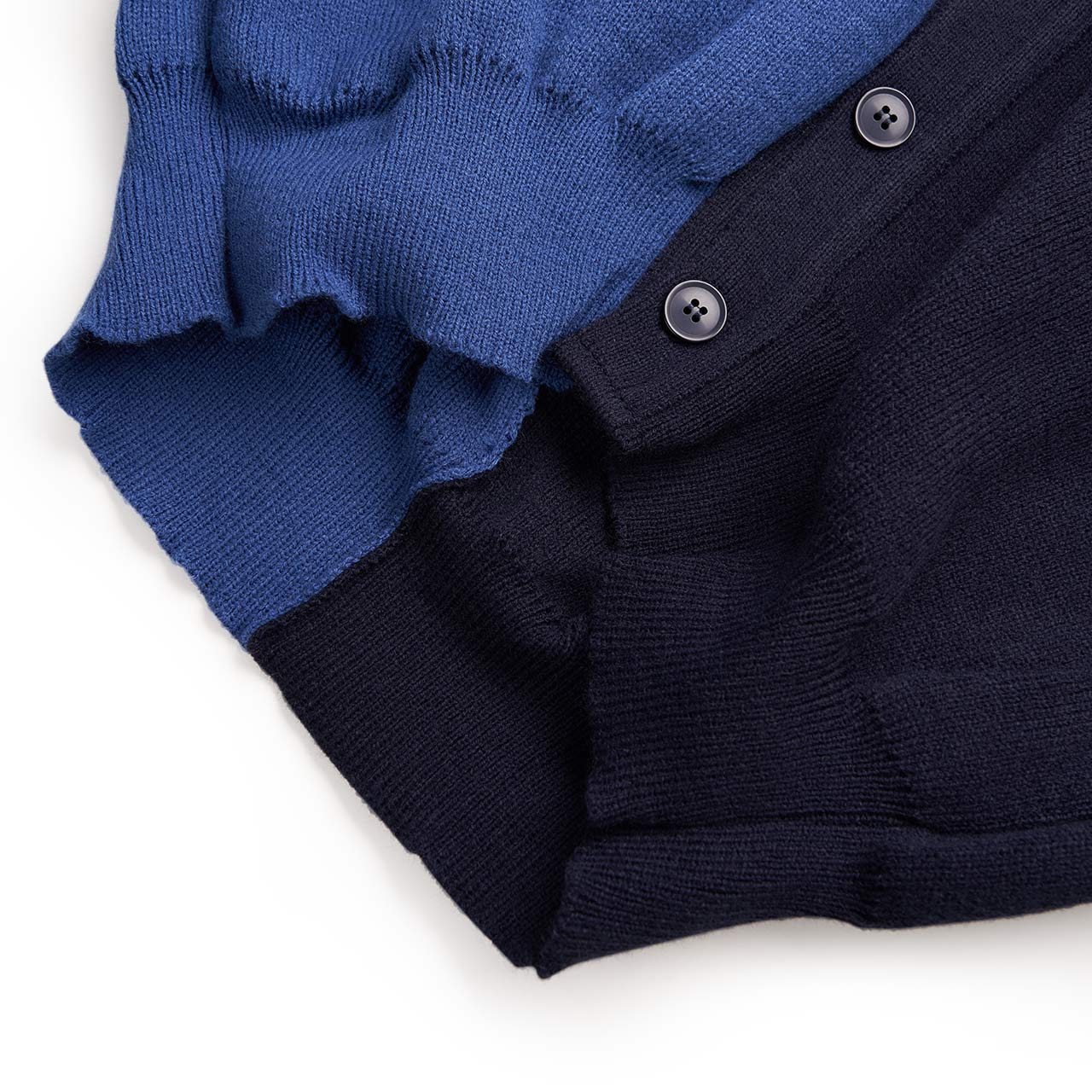 comme des garçons shirt comme des garçons shirt tonal split color cardigan (blue/dark blue)