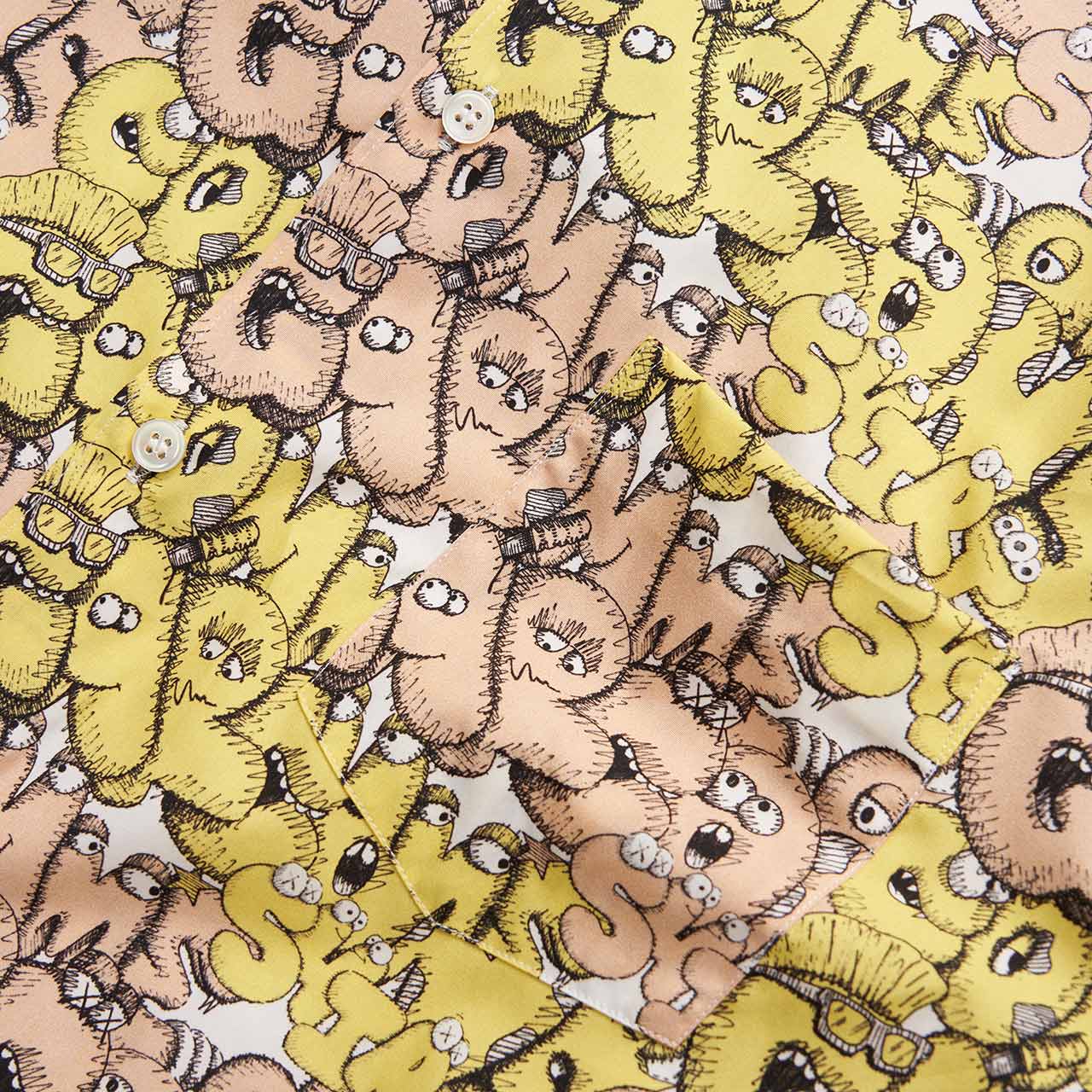 comme des garçons shirt comme des garçons shirt x kaws classic shirt (print f)