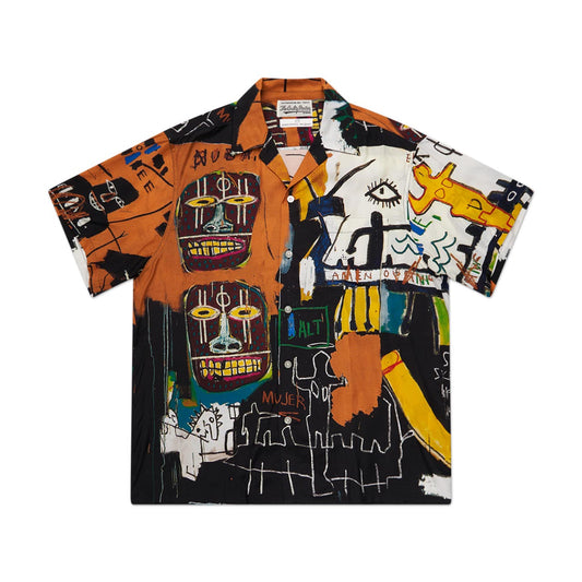 wacko maria wacko maria x jean-michel basquiat shortsleeve hawaiian shirt (type-4)