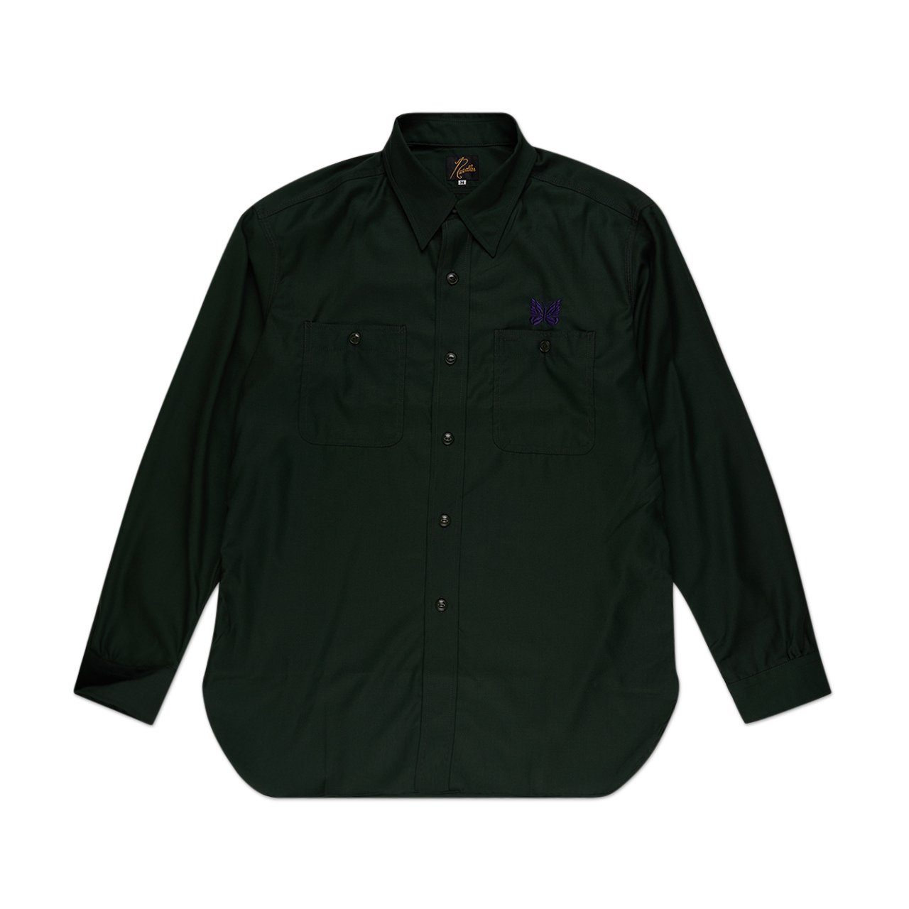 needles needles gabardine work shirt (green)