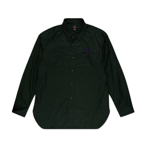 needles needles gabardine work shirt (green)