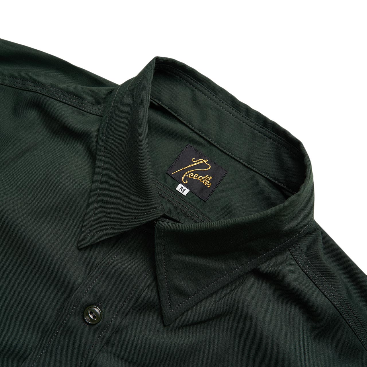 needles needles gabardine work shirt (green)