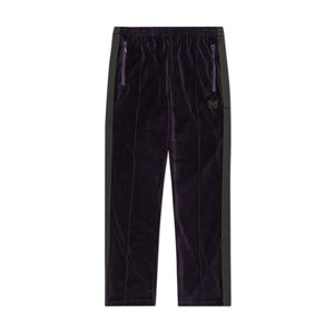 needles needles narrow velour trackpant (eggplant)