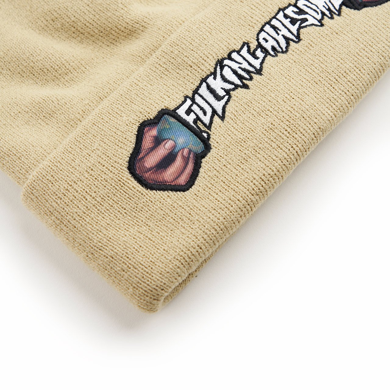 fucking awesome fucking awesome world cup cuff beanie (sand) P709224