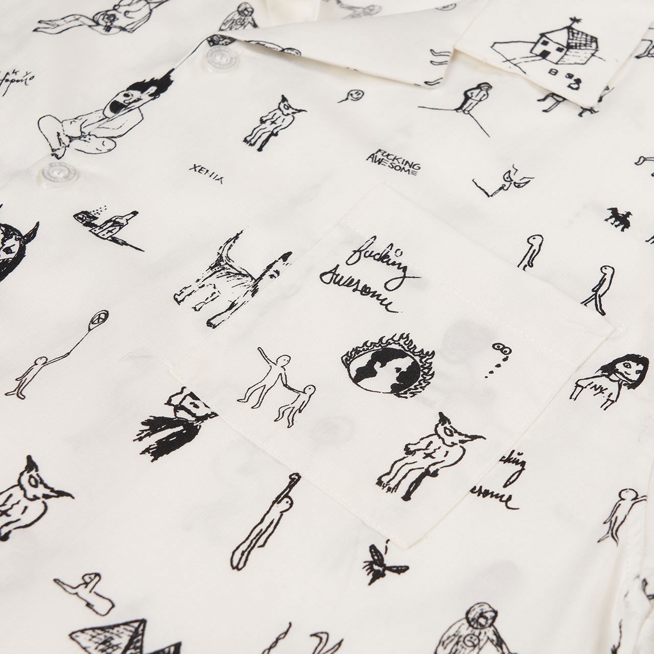 fucking awesome fucking awesome dill drawstrings club shirt (white)