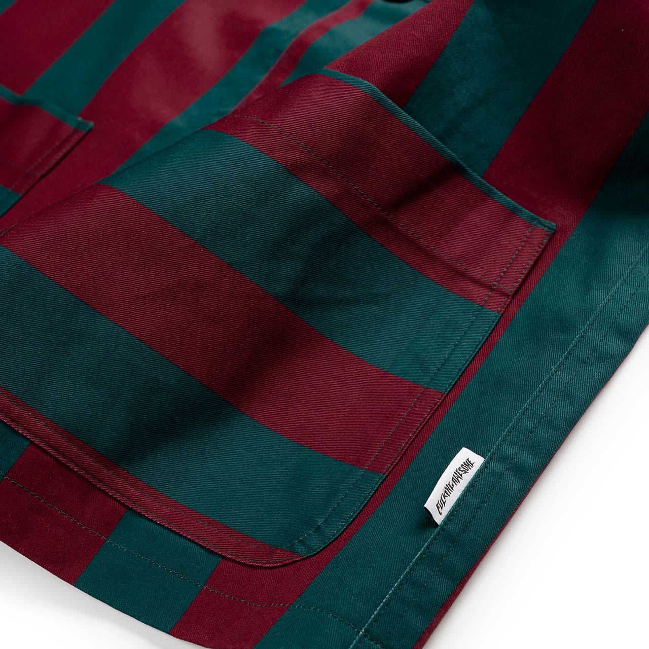 fucking awesome fucking awesome filigree striped chore jacket (maroon green)