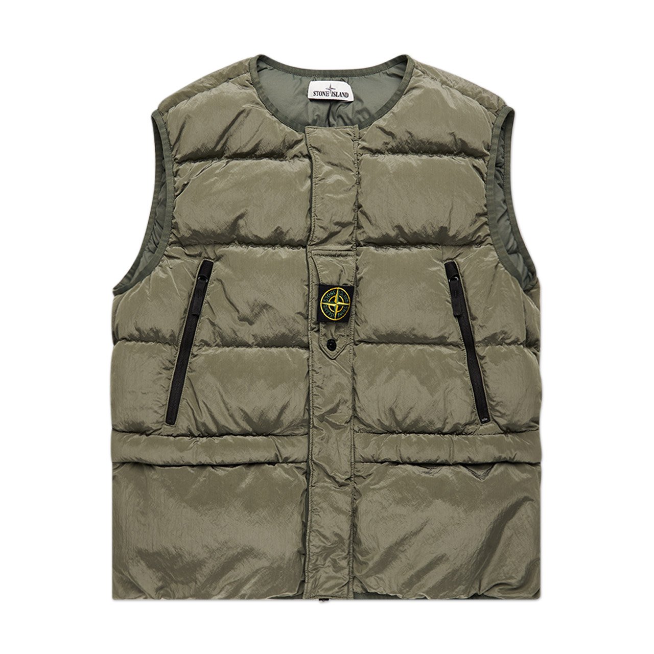 stone island stone island combo raincoat vest (black / olive)