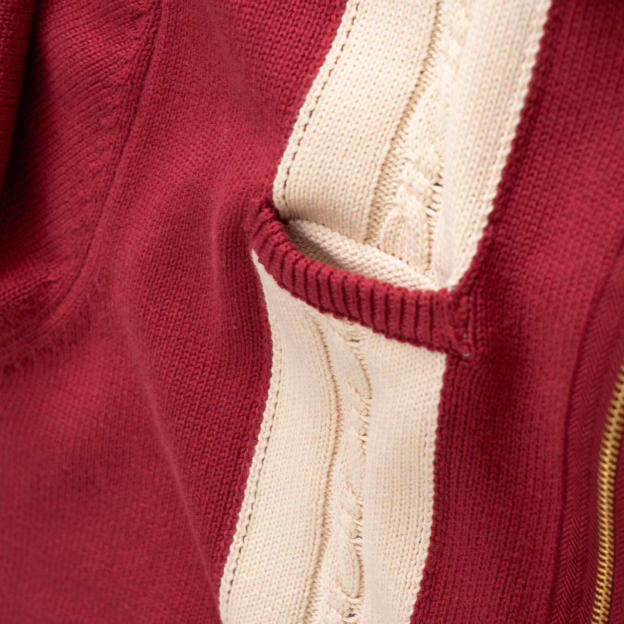 fucking awesome fucking awesome knit zip cardigan (maroon / cream)