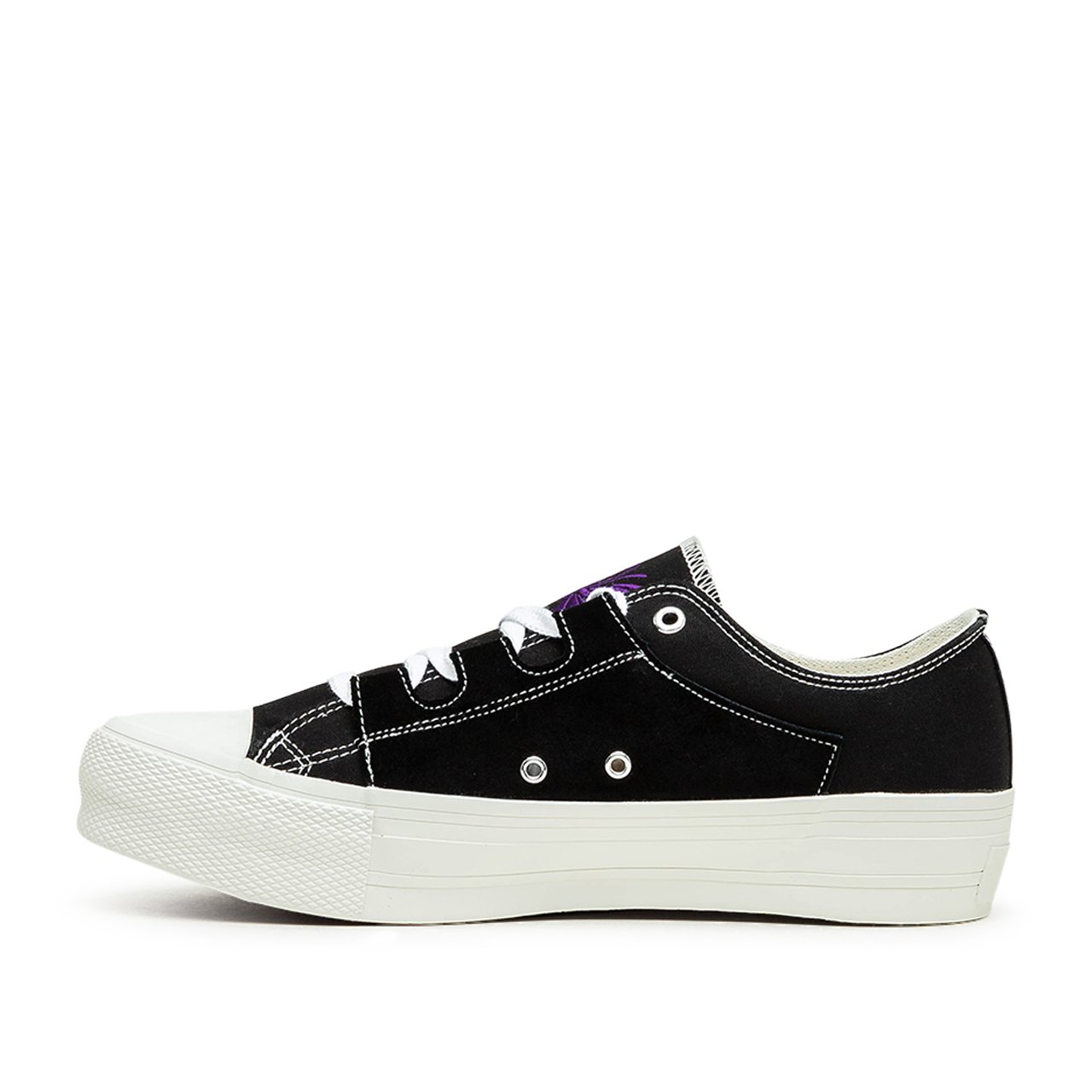 needles needles asymmetric ghillie sneaker (black)