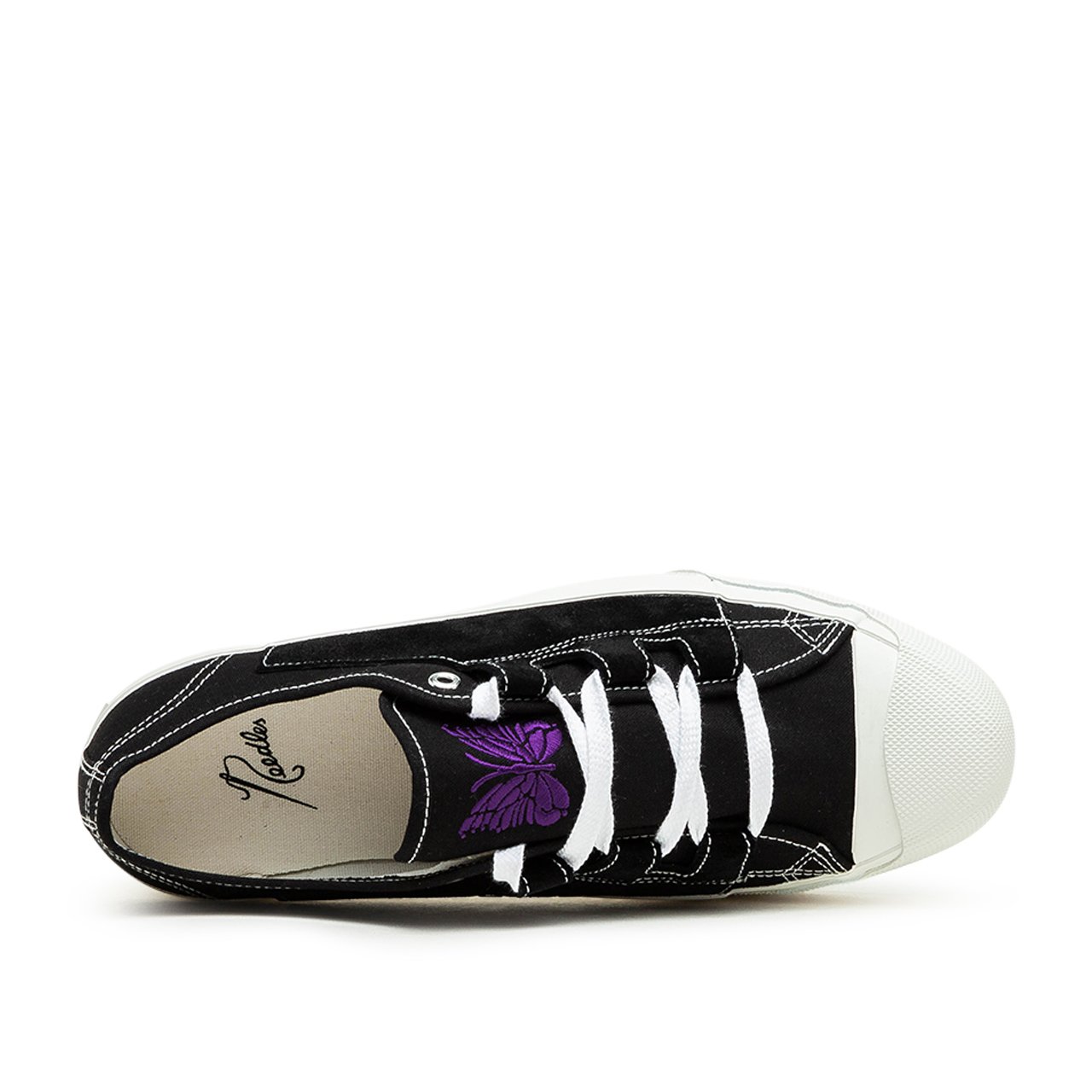 needles needles asymmetric ghillie sneaker (black)