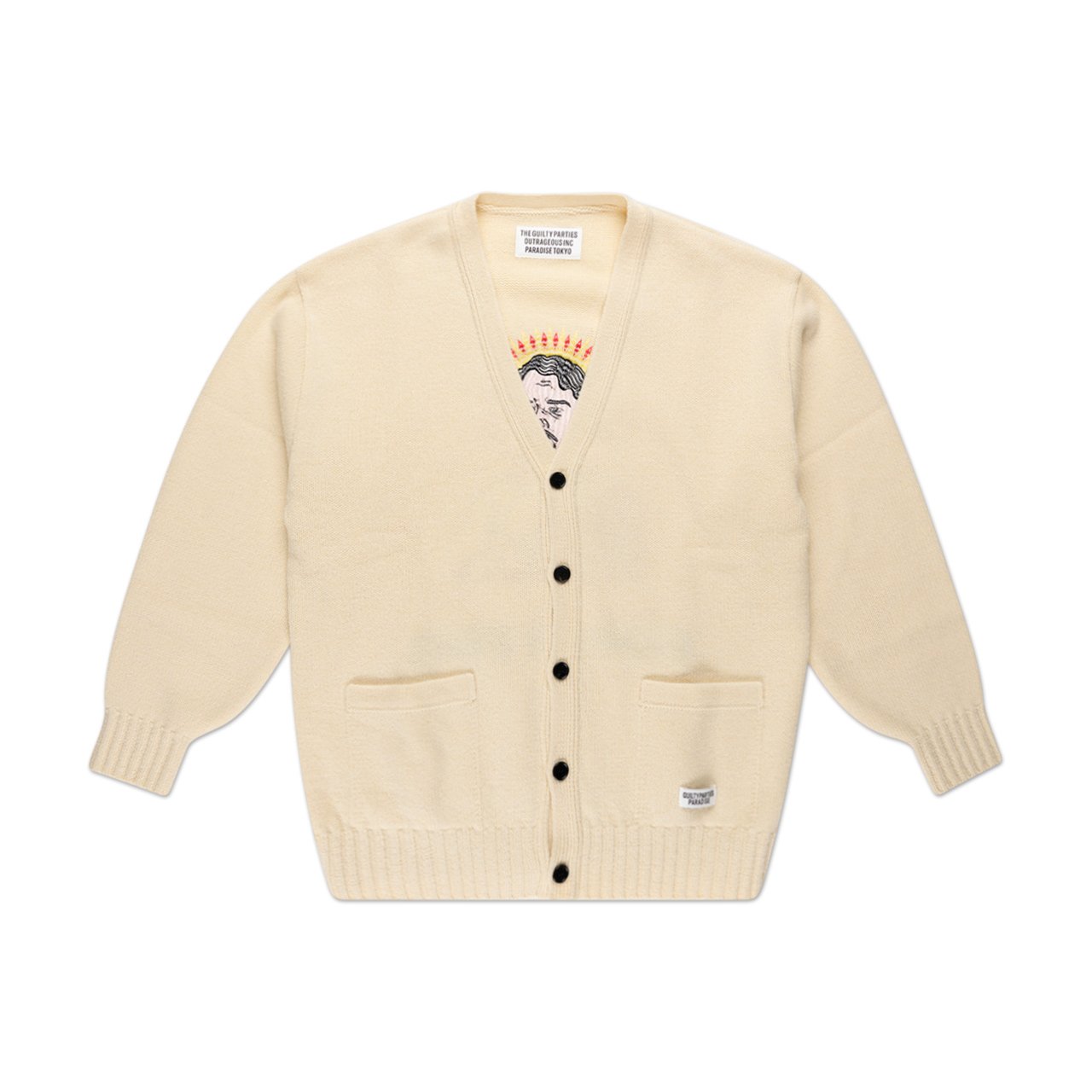 wacko maria wacko maria classic cardigan (type-2) (white)