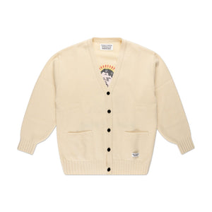 wacko maria wacko maria classic cardigan (type-2) (white)