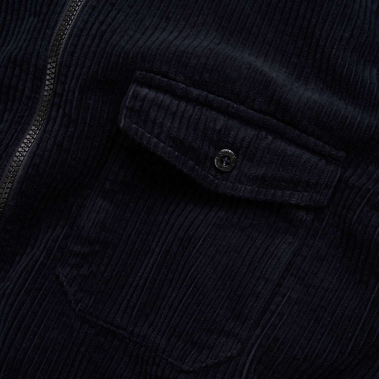 stone island stone island zipped corduroy overshirt (navy)