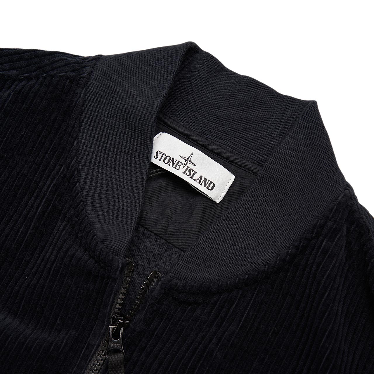 stone island stone island zipped corduroy overshirt (navy)