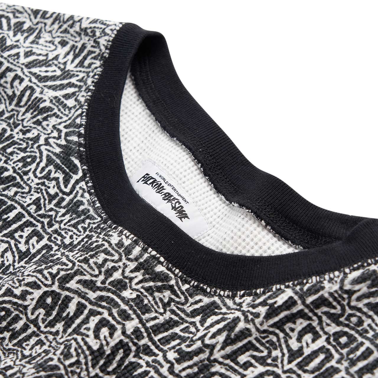 fucking awesome fucking awesome sticker stamp long sleeve thermal (black / white)