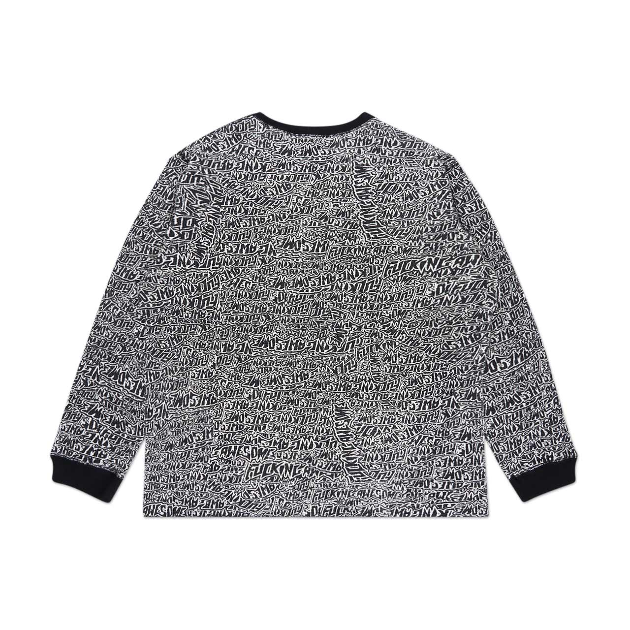 fucking awesome fucking awesome sticker stamp long sleeve thermal (black / white)