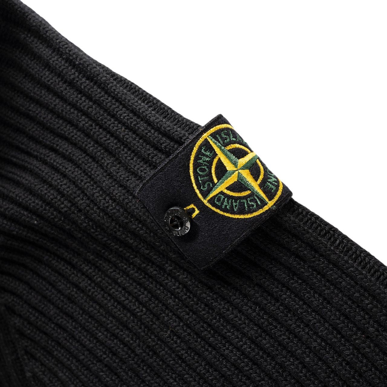 stone island stone island ribbed knit sweater (black)