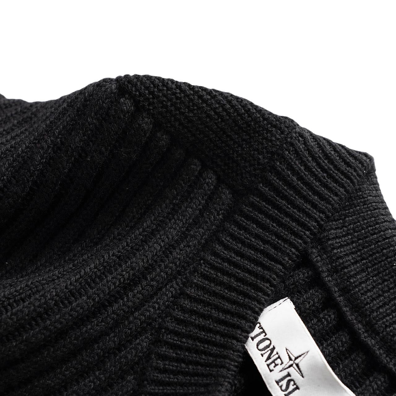 stone island stone island ribbed knit sweater (black)