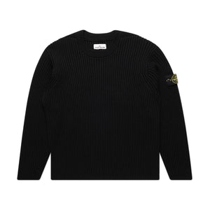 stone island stone island ribbed knit sweater (black)