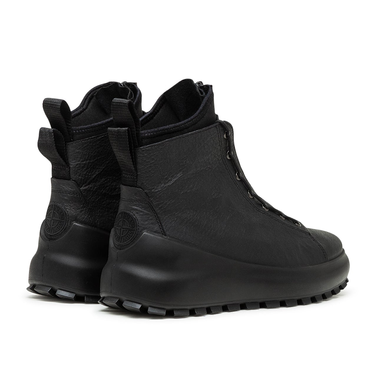 stone island stone island leather boots (black)