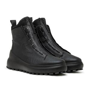stone island stone island leather boots (black)